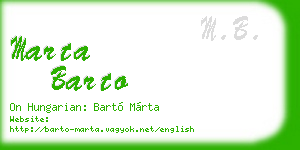 marta barto business card